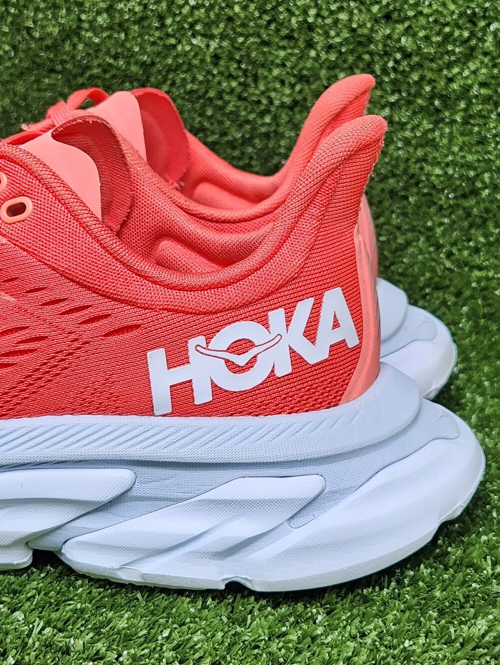 Hoka Clifton Edge Women’s Running Shoe - Coral/White - Picture 7 of 16